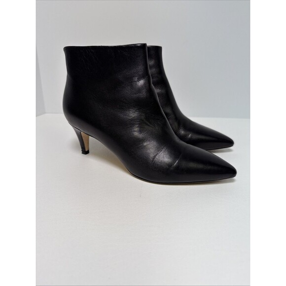 Nordstrom Signature Flora Ankle Bootie Genuine Leather Black Size US 5.5 EU 35.5 - Picture 1 of 13